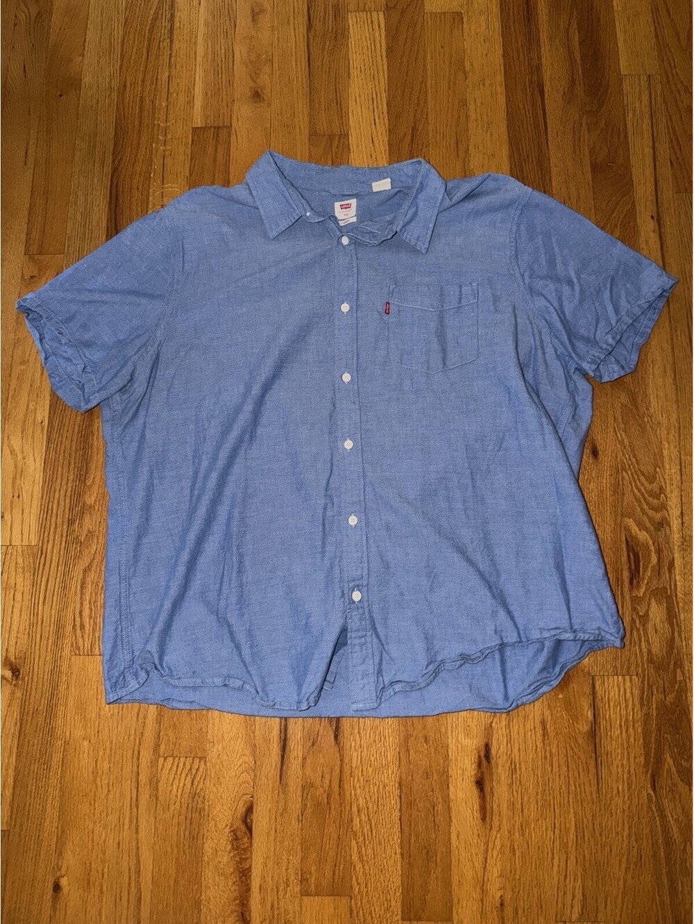 Levi’s XXL Standard Fit Chambray Shirt Men’s Blue Short Sleeve Button Up